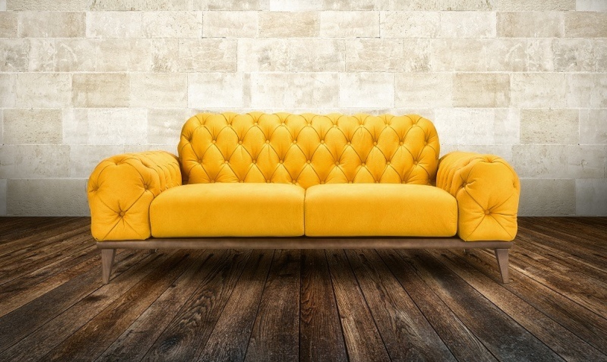 Žlutá sedačka rozzáří každou místnost